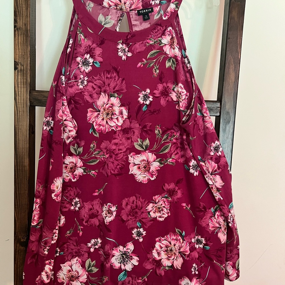 Torrid Burgundy Floral Dress